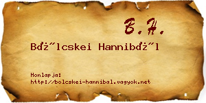Bölcskei Hannibál névjegykártya